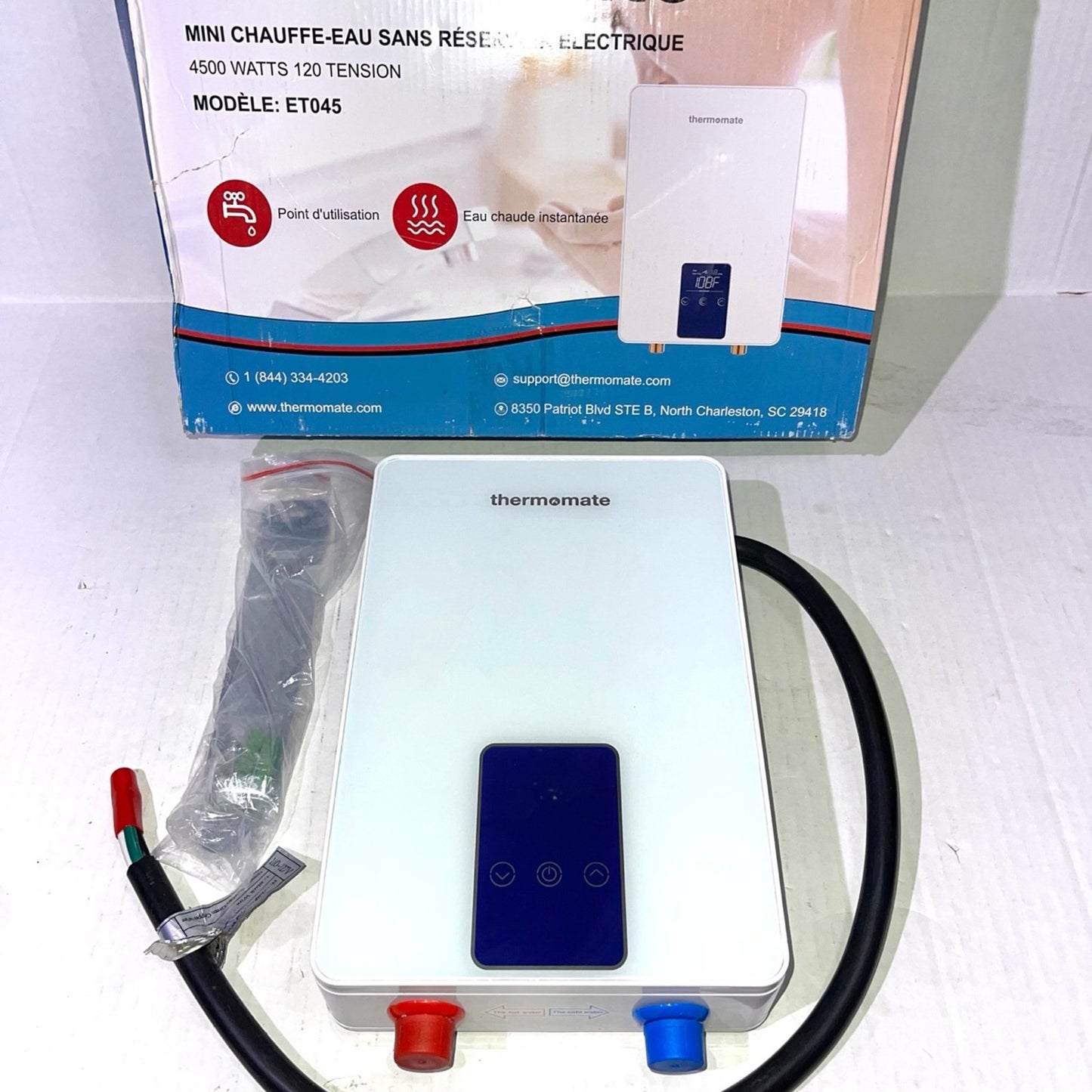 ThermoMate Tankless Water Heater Electric for Single Faucet, 4500W 120V Small Po