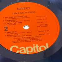 SWEET Give Us A Wink ST-11496 UK VINYL RECORD 1976 Capitol Records