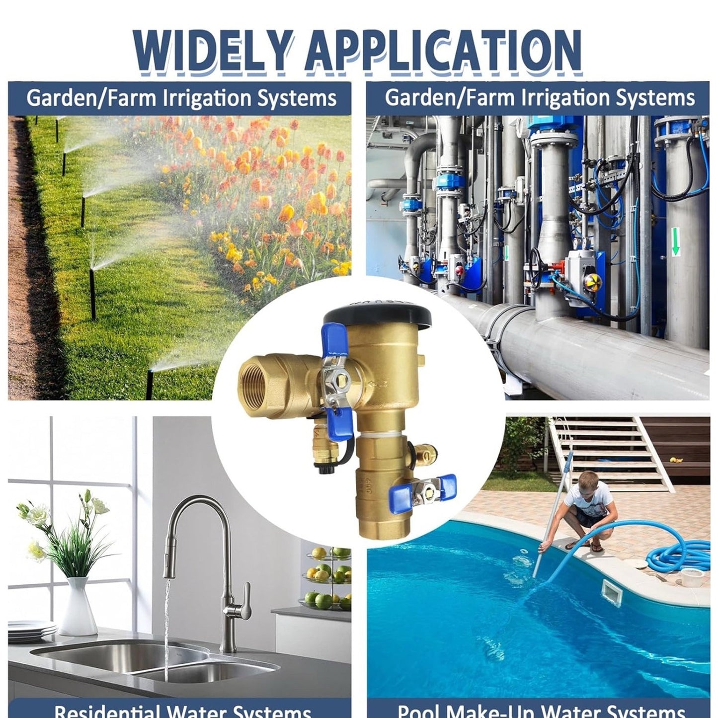 1"720A Pressure Vacuum Breaker Assembly – Thickened Brass Vacuum Breaker For Sprinkler, Back Flow Preventer Valve for Irrigation Systems & Commercial Water