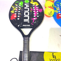 ianoni Beach Tennis Rackets Carbon Fiber Grit Face EVA Memory Foam Core Beach Tennis Rackets