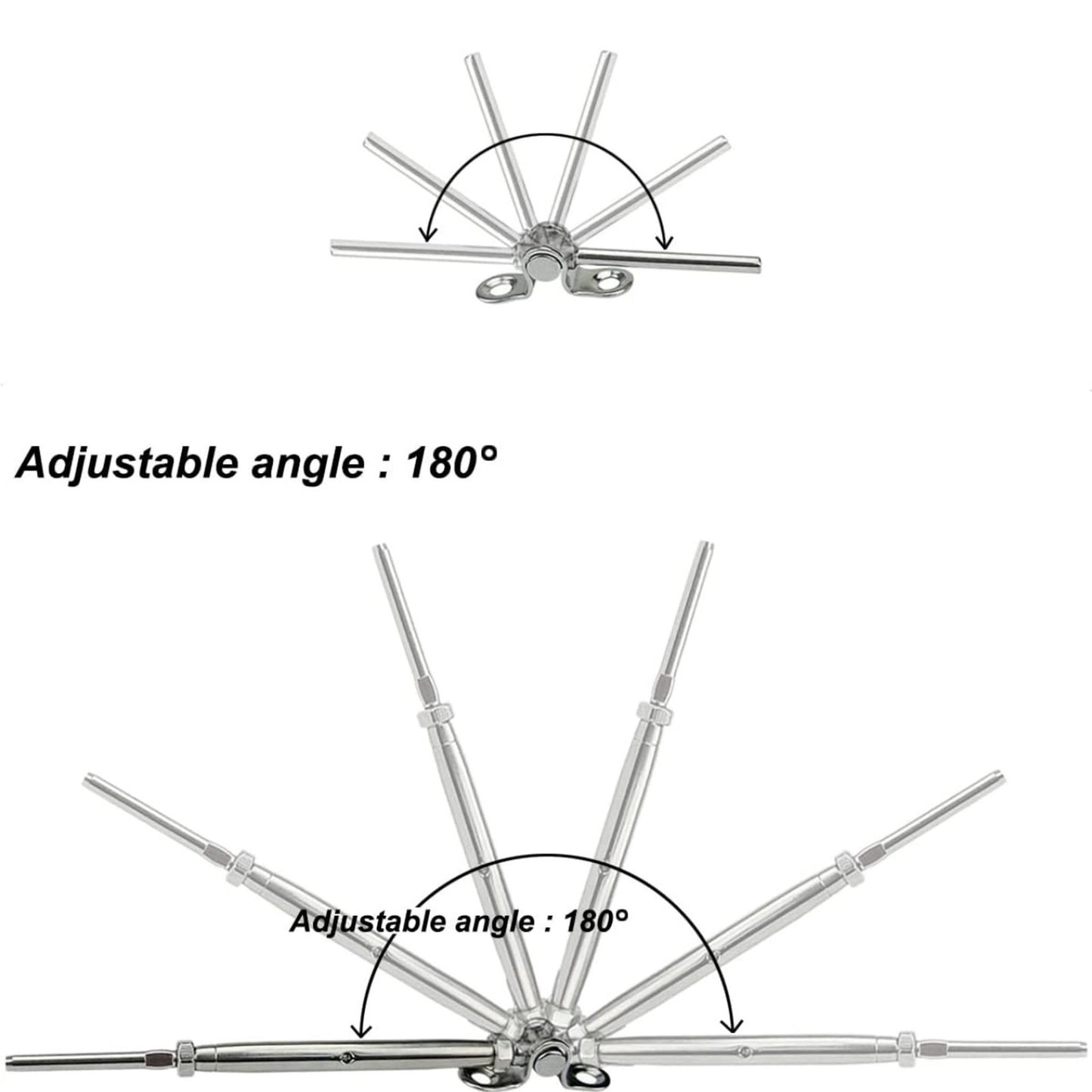 Cable Railing Hardware, 10Pairs Railing Kit, for 1/8 System, Adjustable Angle, T316 Marine Grade