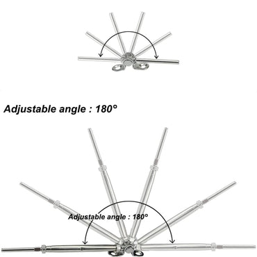 Cable Railing Hardware, 10Pairs Railing Kit, for 1/8 System, Adjustable Angle, T316 Marine Grade