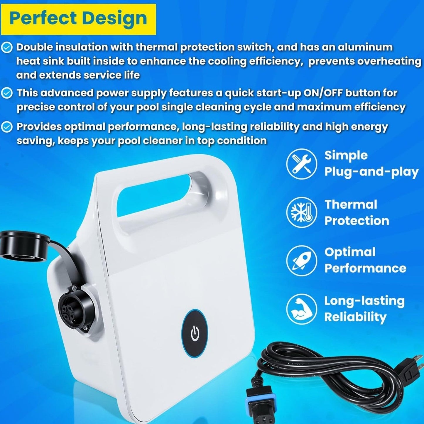 99956034 Power Supply for Dolphin Active 10,Solo,Cayman,Echo,Encore,Escape,E10,E