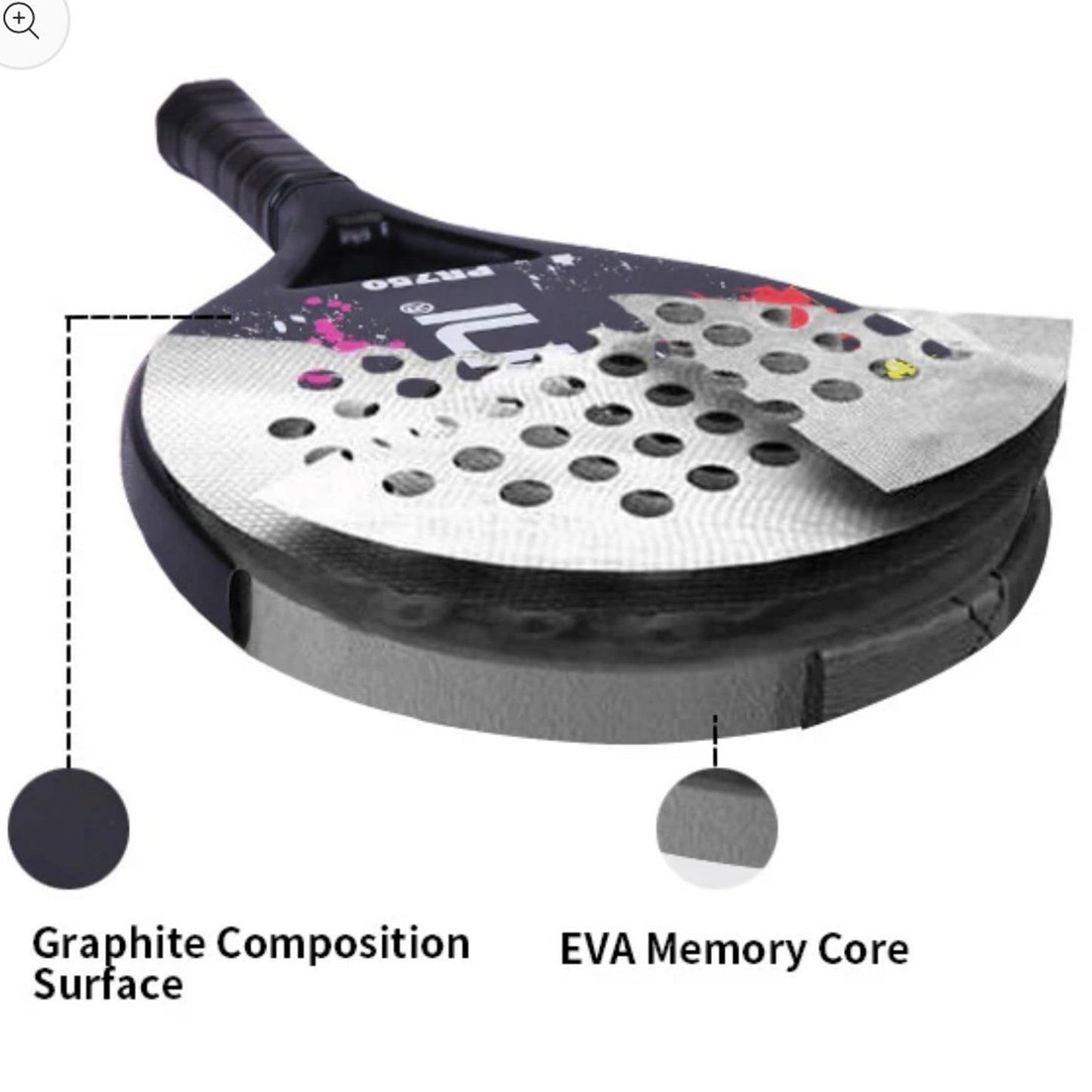 ianoni Beach Tennis Rackets Carbon Fiber Grit Face EVA Memory Foam Core Beach Tennis Rackets