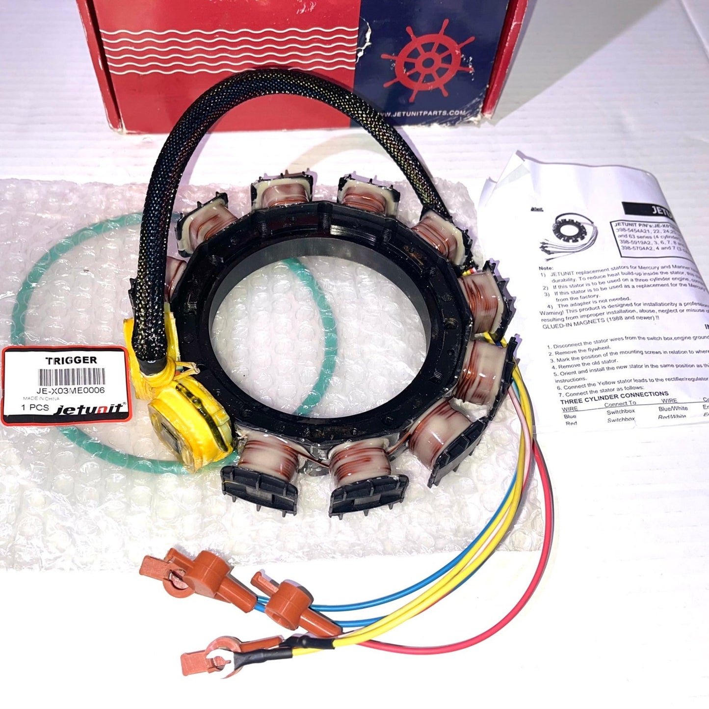 Stator For Mercury 174-5454K1 Outboard 40 45 50 55 60 65 70 75 85 HP 398-5454A21 5454A26 5454A22 5454A25 832075a20 2-Stroke 9-Amp 3&4 Cylinder