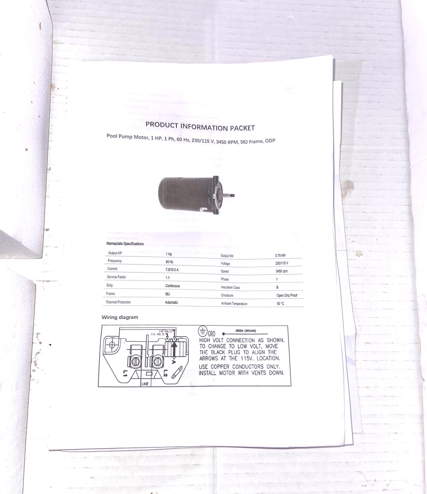 UST1102 1HP Swimming Pool Pump Motor With PS-201 Seal Kit for Hayward Super Pump, Super II, Max Flow, Northstar & Ja-Cuzzi Magnum Pump| 1 HP Single Speed Round C-Face Pool Motor, 115/230V