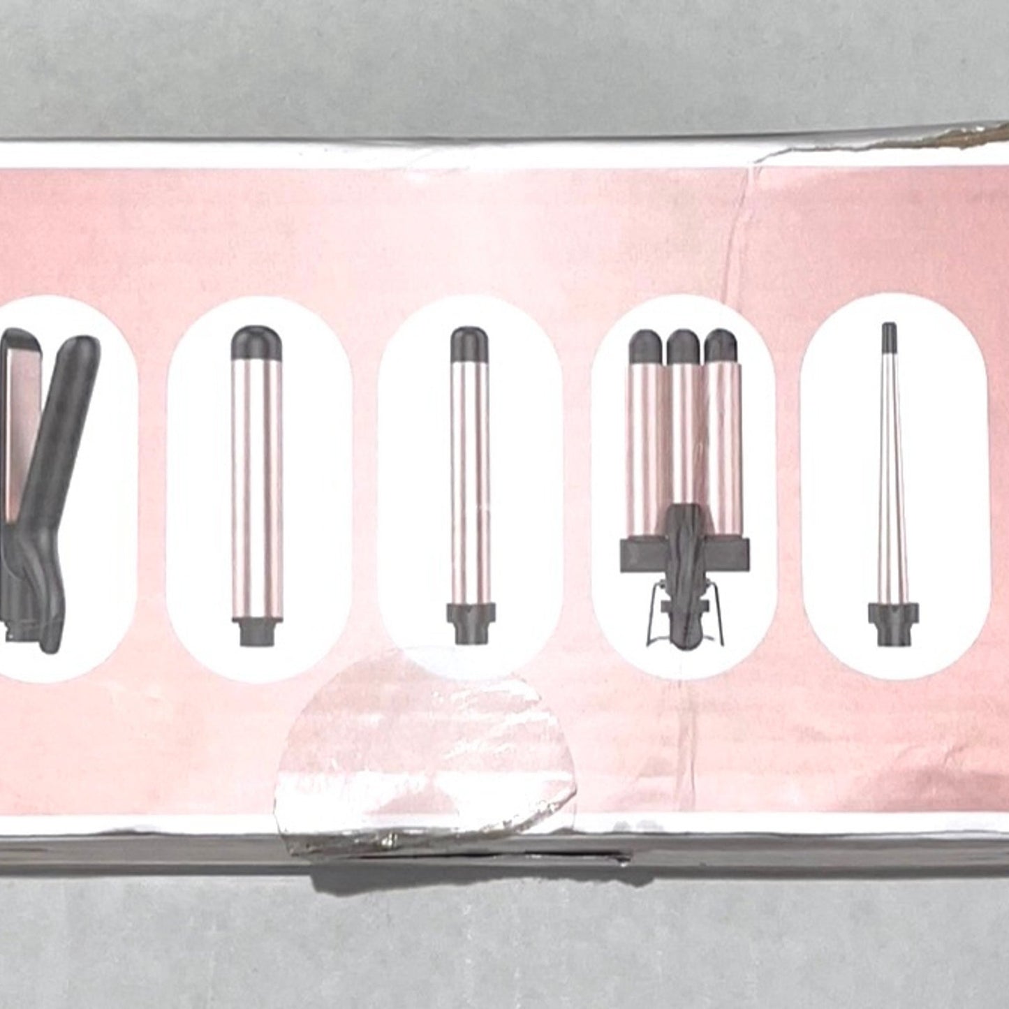 5-in-1 Ceramic Curling Iron Set 3 Barrels Flat Iron & Crimper Fast Heat 2 Temps Glove & Clip