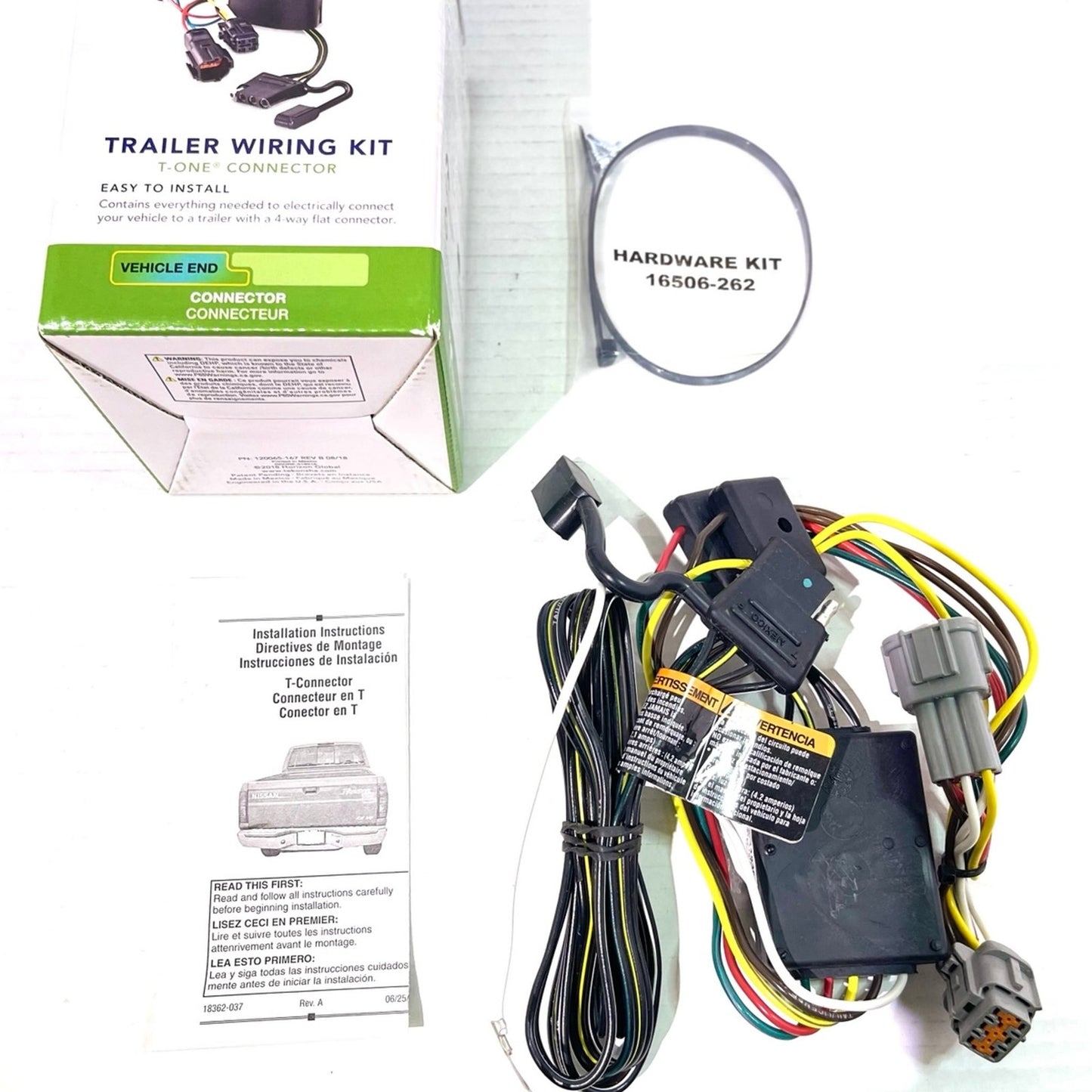 TEKONSHA 118362 T-One T-Connector Custom Harness, 4-Way Flat, w/Converter