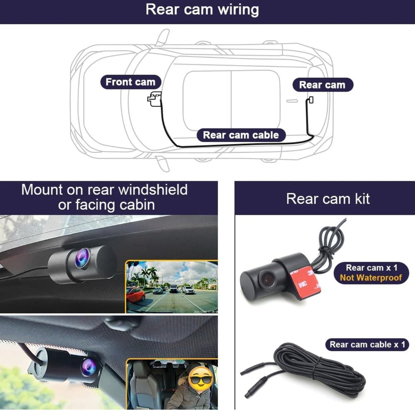 Plug and Play Car Video Recorder Night Vision UHD 4K Toyota RAV4 XA50 Suzuki 2160P DVR Dash Cam Camera for Across Facelift 2022 2023 2024 2025 (2GB, Front 4K 2160P)