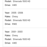 Rough Country N3 Front Shock 0-1" | Chevy/GMC Sierra 1500 HD/Silverado 1500 HD (01-06)