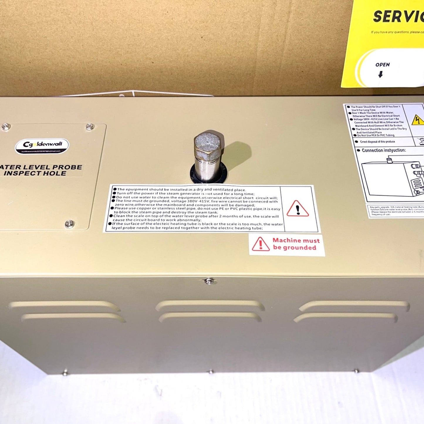 Commercial Self-Draining Steam Generator Shower System CGOLDENWALL 6KW Home Steam Bath Spa Generator 30 min to 12 Hours with Auto Drain 95-131℉ for