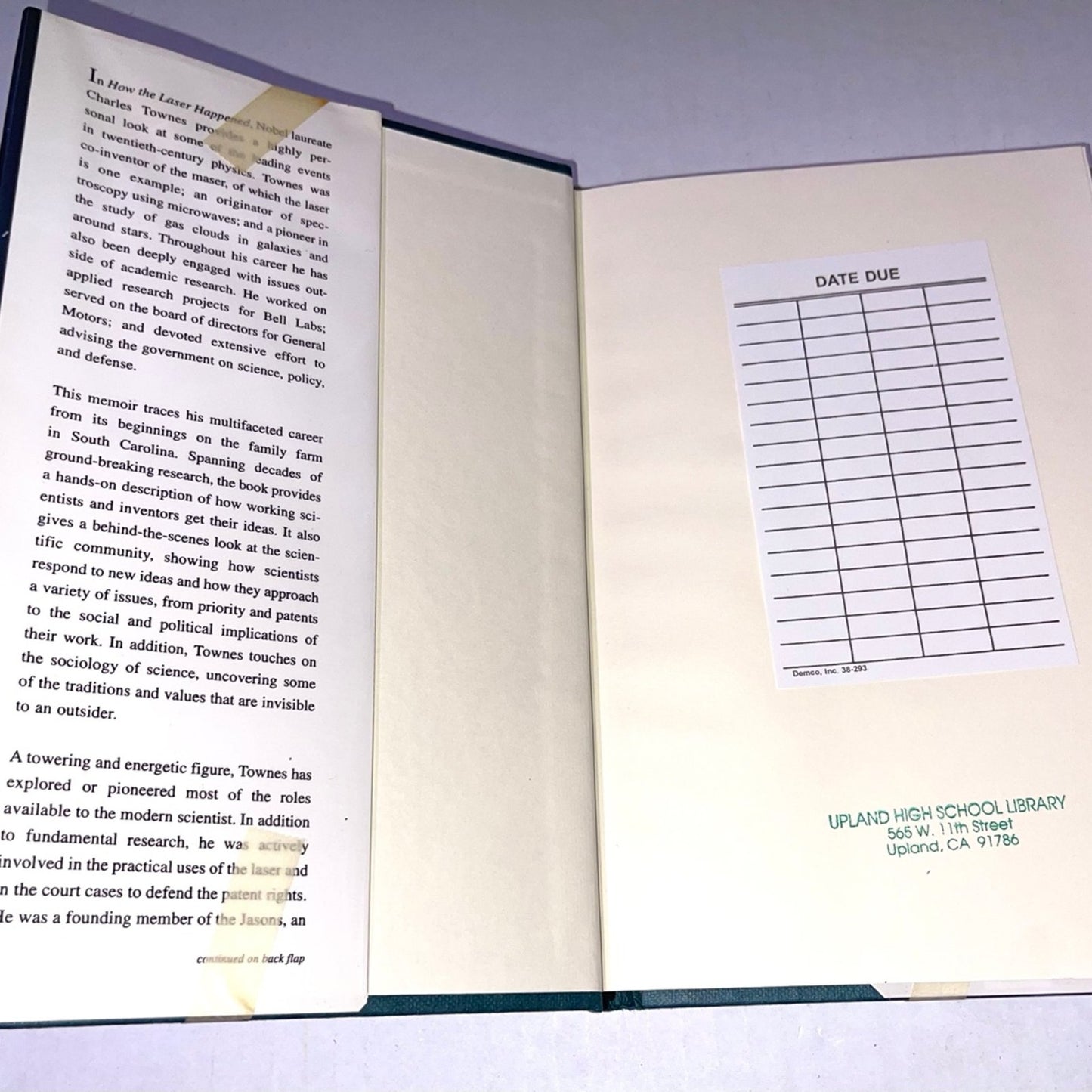 How the Laser Happened: Adventures of a Scientist by Charles H. Townes ISBN-13: 978-0195122688, ISBN-10: 0195122682