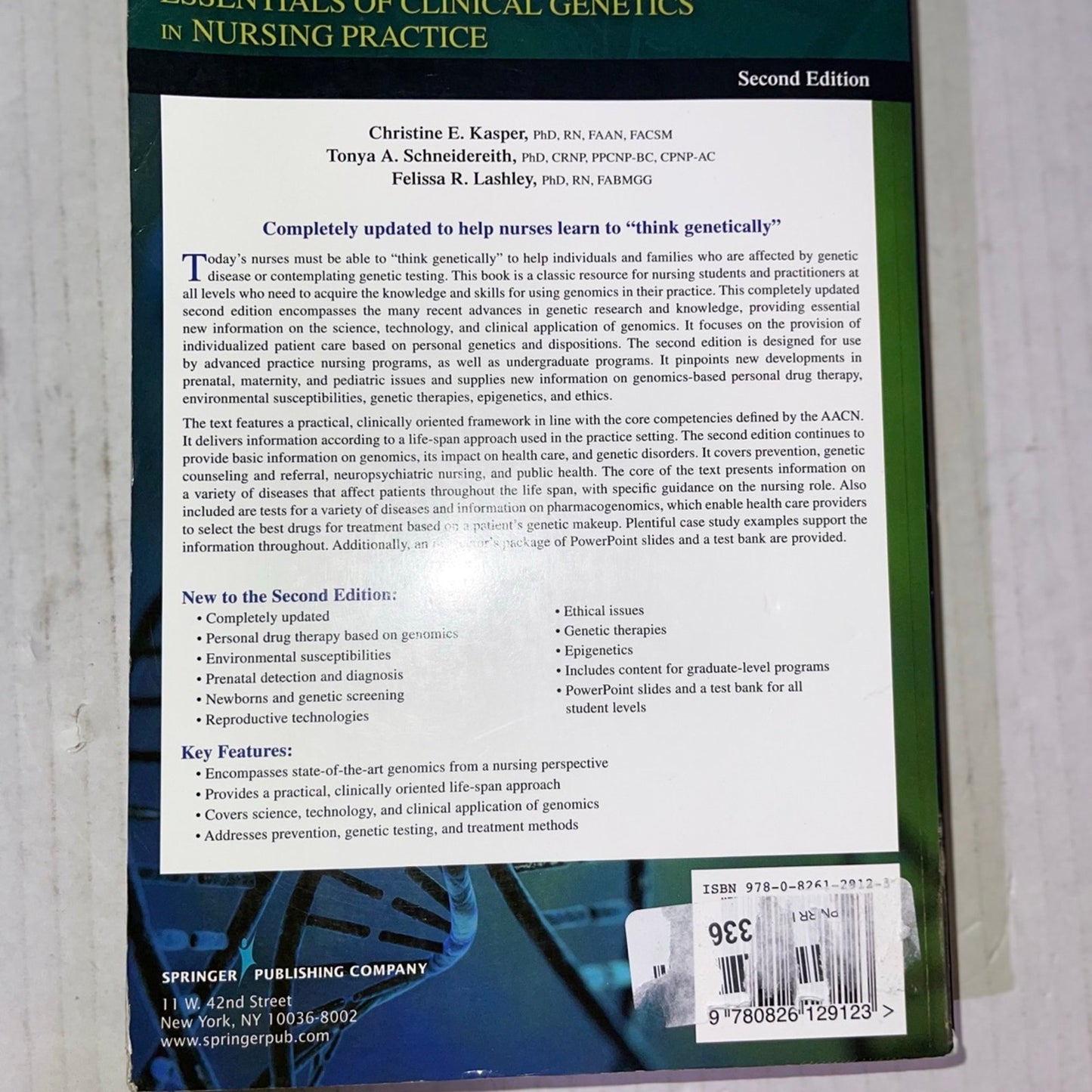 Lashley's Essentials of Clinical Genetics in Nursing Practice 2nd Edition ISBN-13: 978-0826129123, ISBN-10: 0826129129