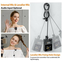 COMICA BoomX-D2 Wireless Lavalier Microphone, 2.4G Dual Lapel Mic with 2 Transmitters, Noise Cancellation, 656ft Range, with iPhone, Android, Camera, for YouTube Video Recording Streaming
