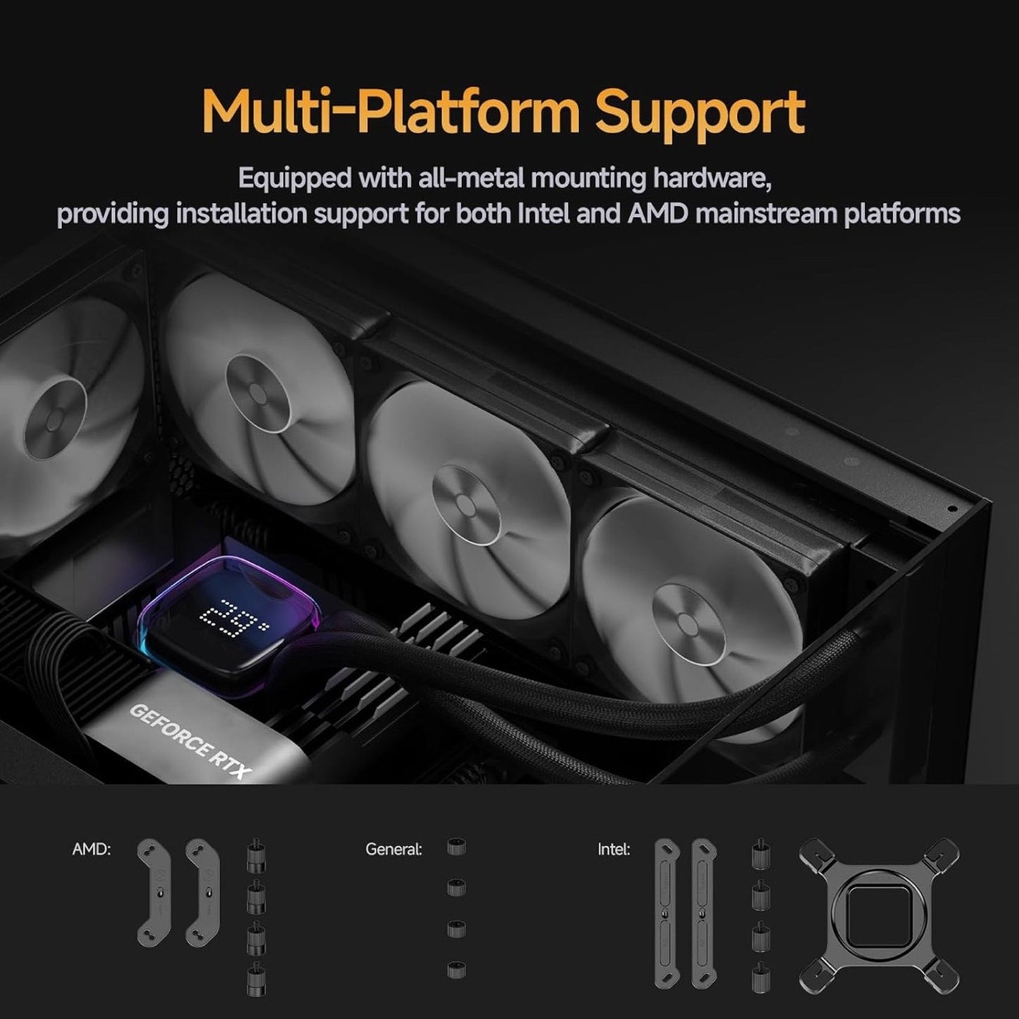 Iota L36 BK AIO CPU Cooler Liquid 360mm Temp Digital Display,ARGB Aluminum PUMP