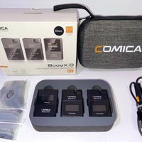 COMICA BoomX-D2 Wireless Lavalier Microphone, 2.4G Dual Lapel Mic with 2 Transmitters, Noise Cancellation, 656ft Range, with iPhone, Android, Camera, for YouTube Video Recording Streaming