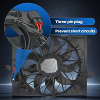 Engine Cooling Fan Assembly, Cooling Radiator Fan Replacement For BMW E60 525 530 545 645 E65 750, Replace 17427543282 17427514181