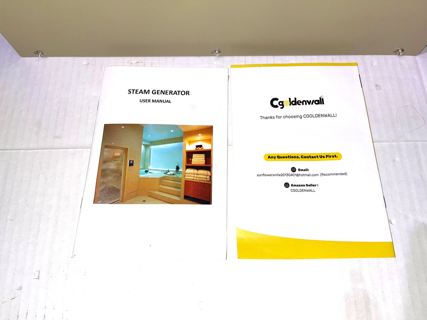 CGOLDENWALL 6KW Commercial Self-Draining Steam Generator Shower System Home Steam Bath Spa Generator 30 min to 12 Hours with Auto Drain 95-131℉ for Suitable Space Heating 6 m³/212 Cubic feet (6KW)