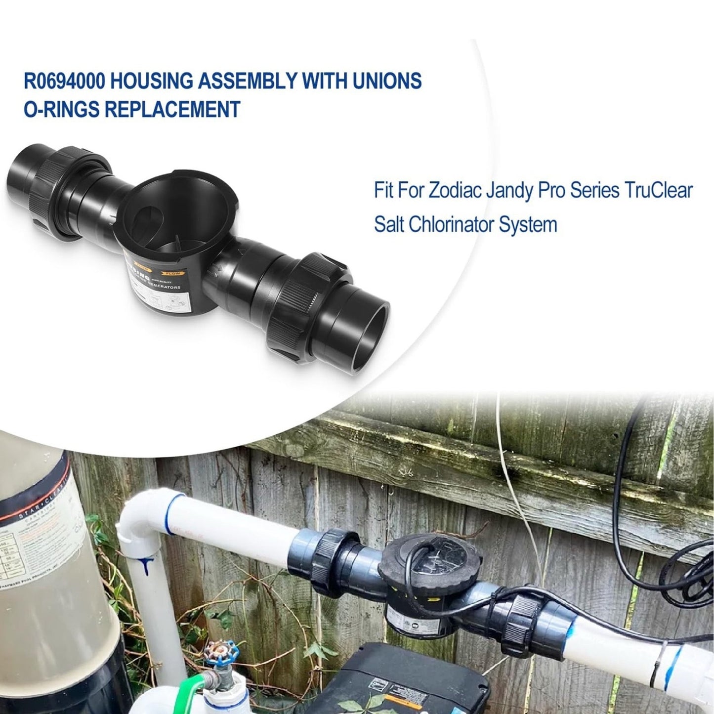 R0694000 Housing Assembly with Unions O-Ring Replacement Kit for Zodiac *NOTE*