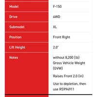 Rancho QuickLIFT RS999911 Suspension Strut Coil Spring Assembly Ford F-150 09-13