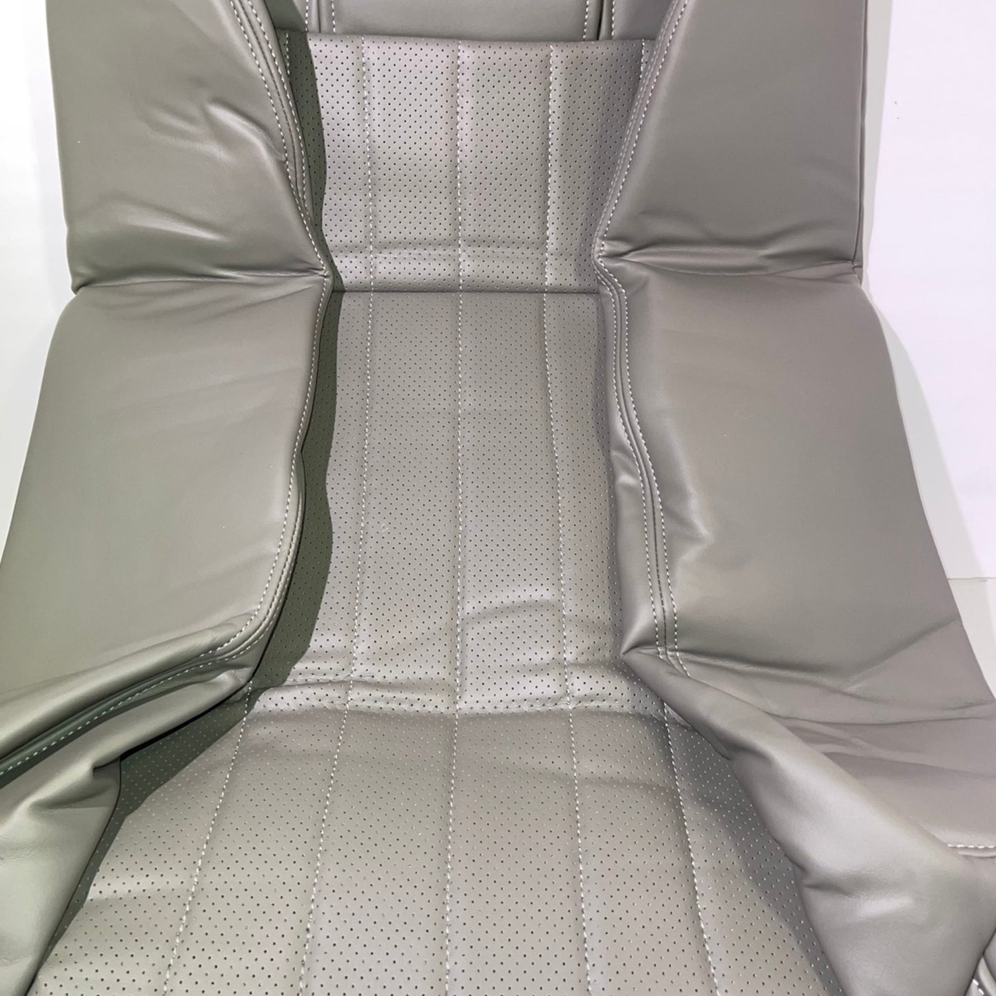 Chevy Impala SS 1994-1996 #143 Med Gray Perforated Leather Driver Passenger Side Top Lean Back Replacement Cover for Chevy Impala SS 1994-1996