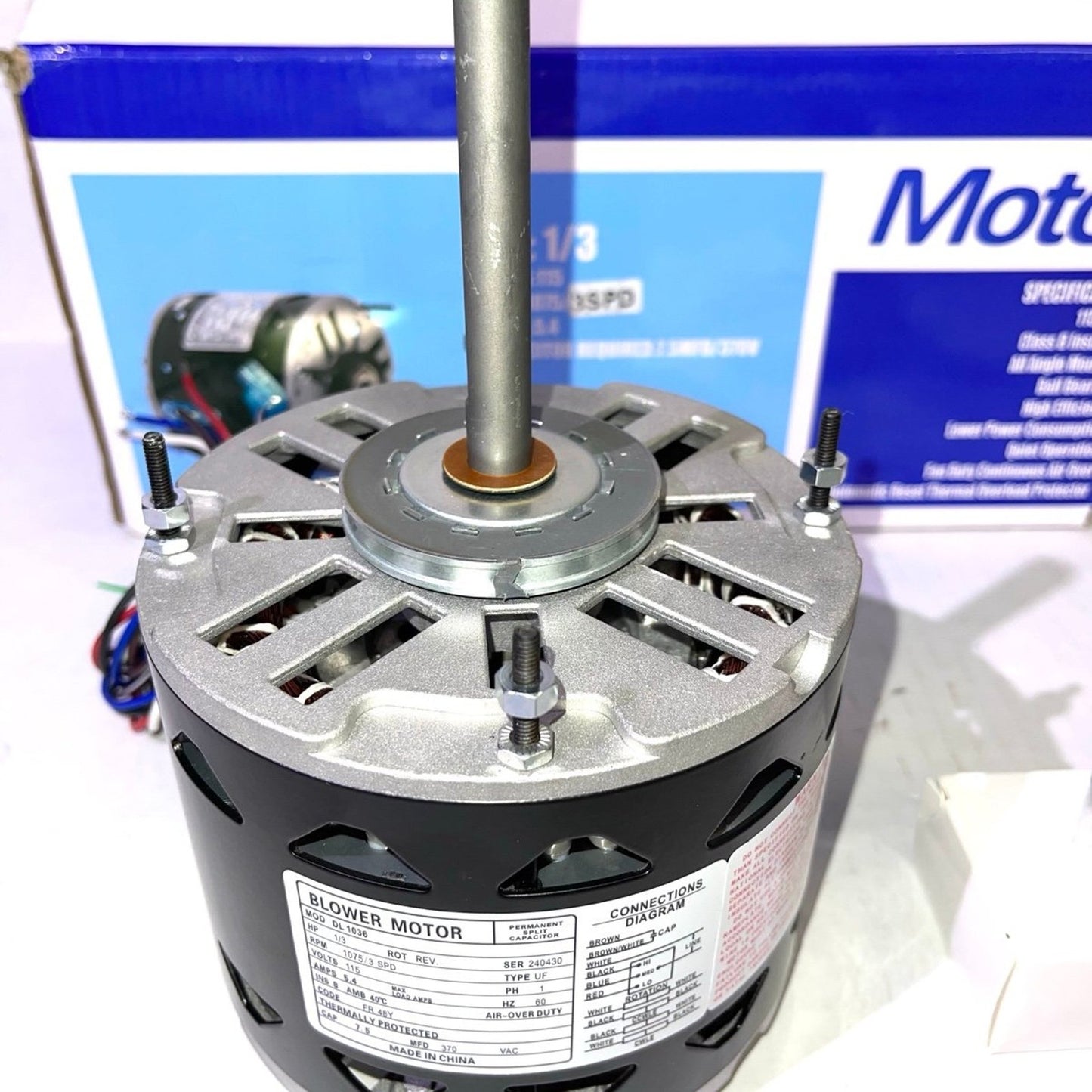 Blower Fan Motor-1/3 HP 1075 RPM 115V A.O. Smith Fasco Emerson Dayton DL1036 3