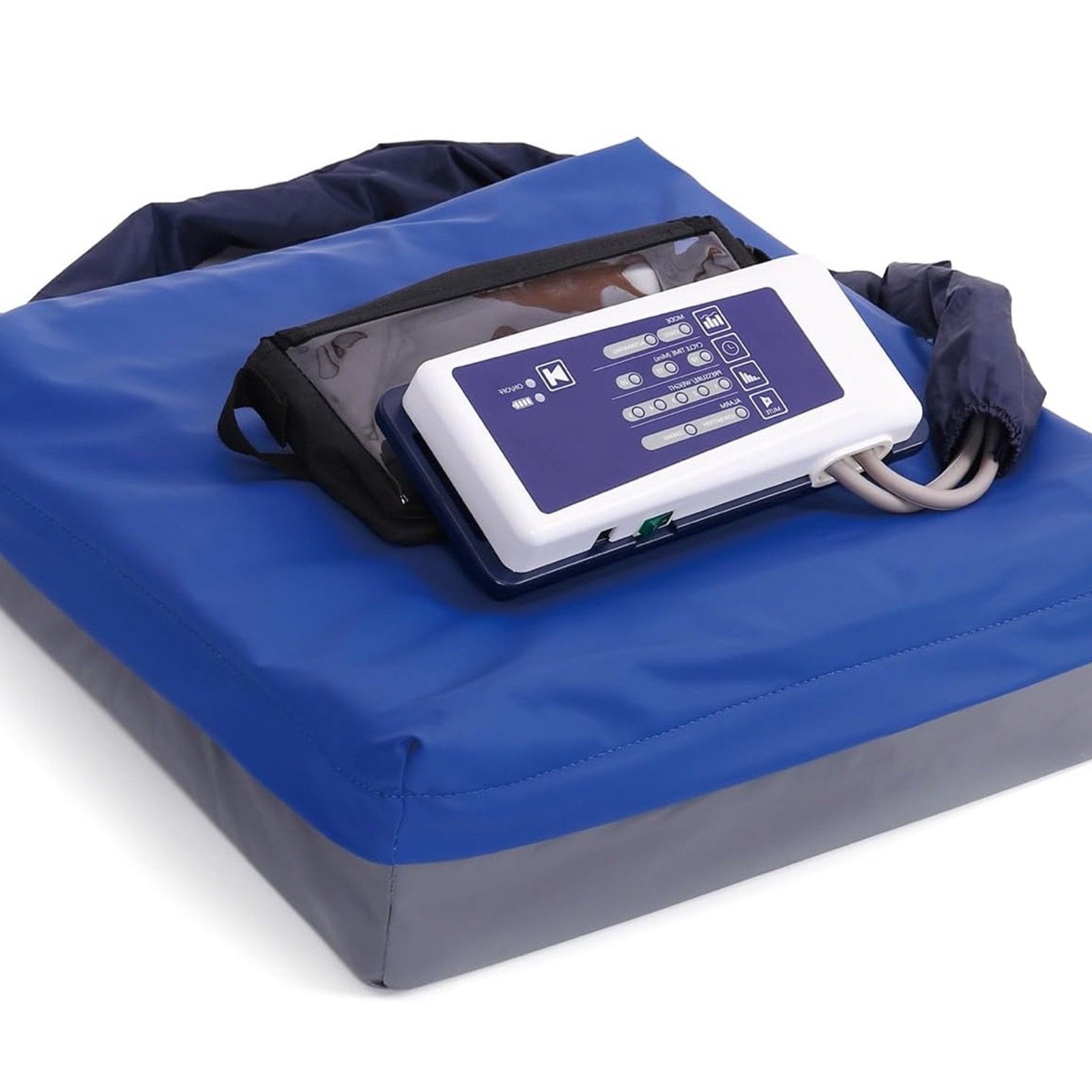 Alternating Pressure Seat Cushion for Wheelchairs with 24 Hour Air Pump Self Inflating Air Cell Cushion Pad for Pressure Relief Ulcer & Bed Sore Prevention Relieve Coccyx Tailbone Pain