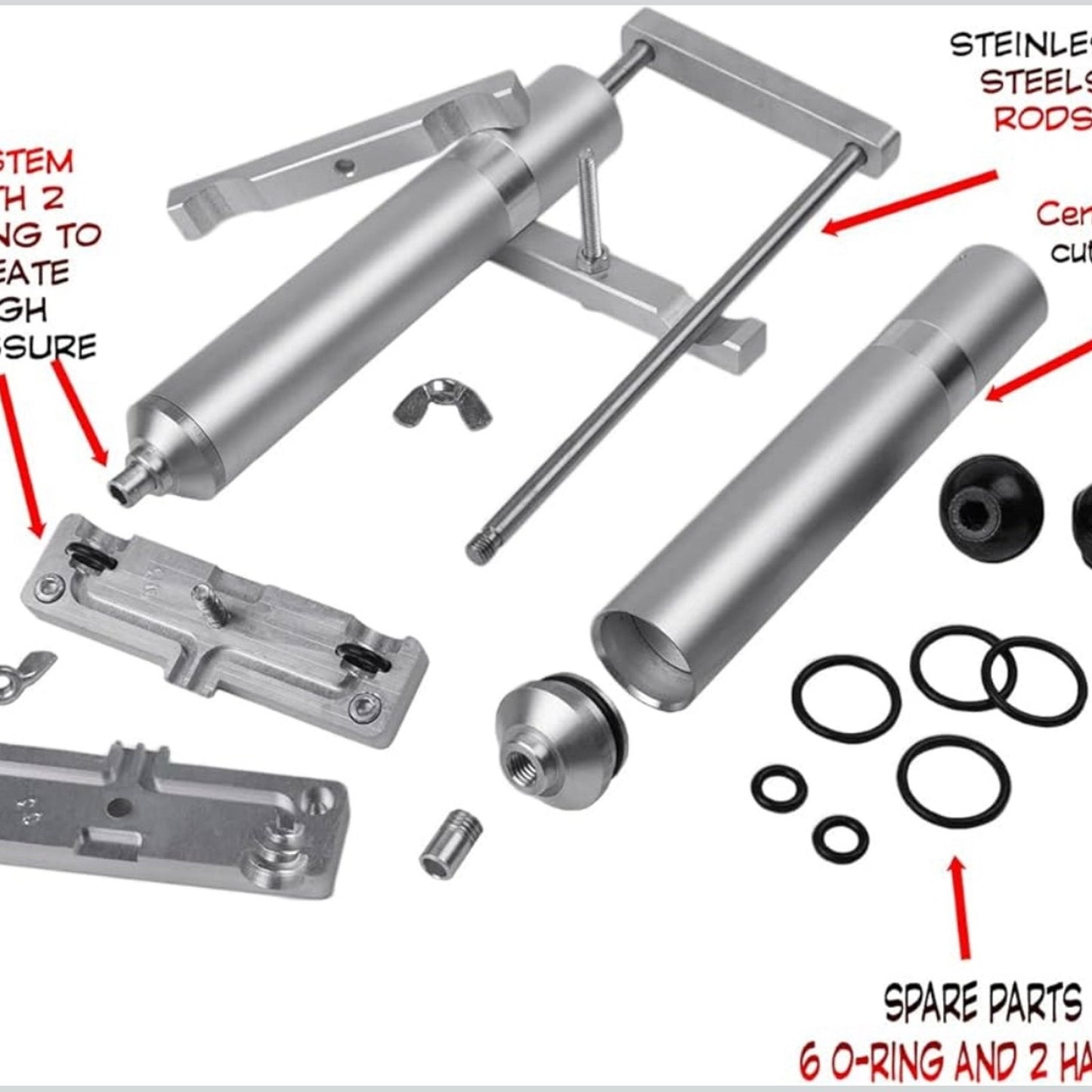 Dual Color Hand Kit Aluminium Injector for Plastisol Soft Bait Lures DIY Soft Lure Making Tool 2Х4oz Dual Mixing Color Kit