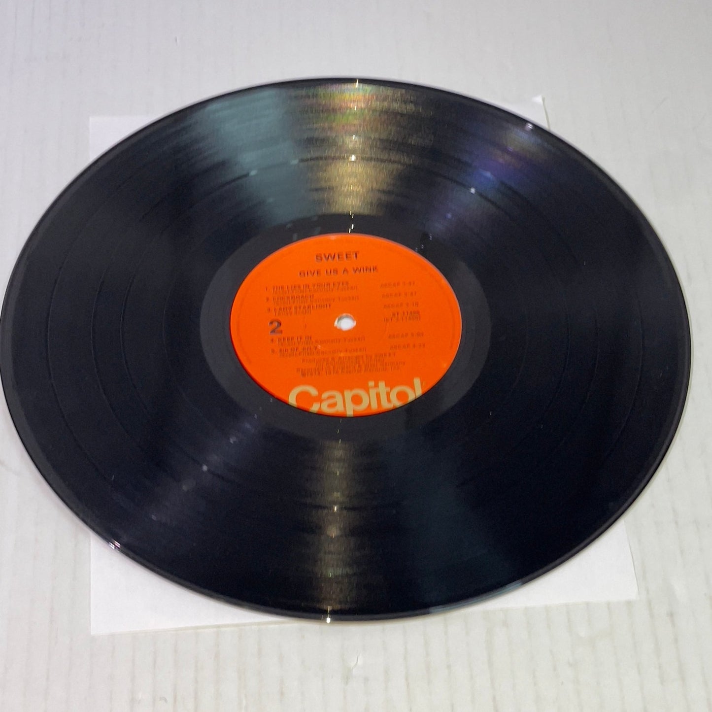 SWEET Give Us A Wink ST-11496 UK VINYL RECORD 1976 Capitol Records