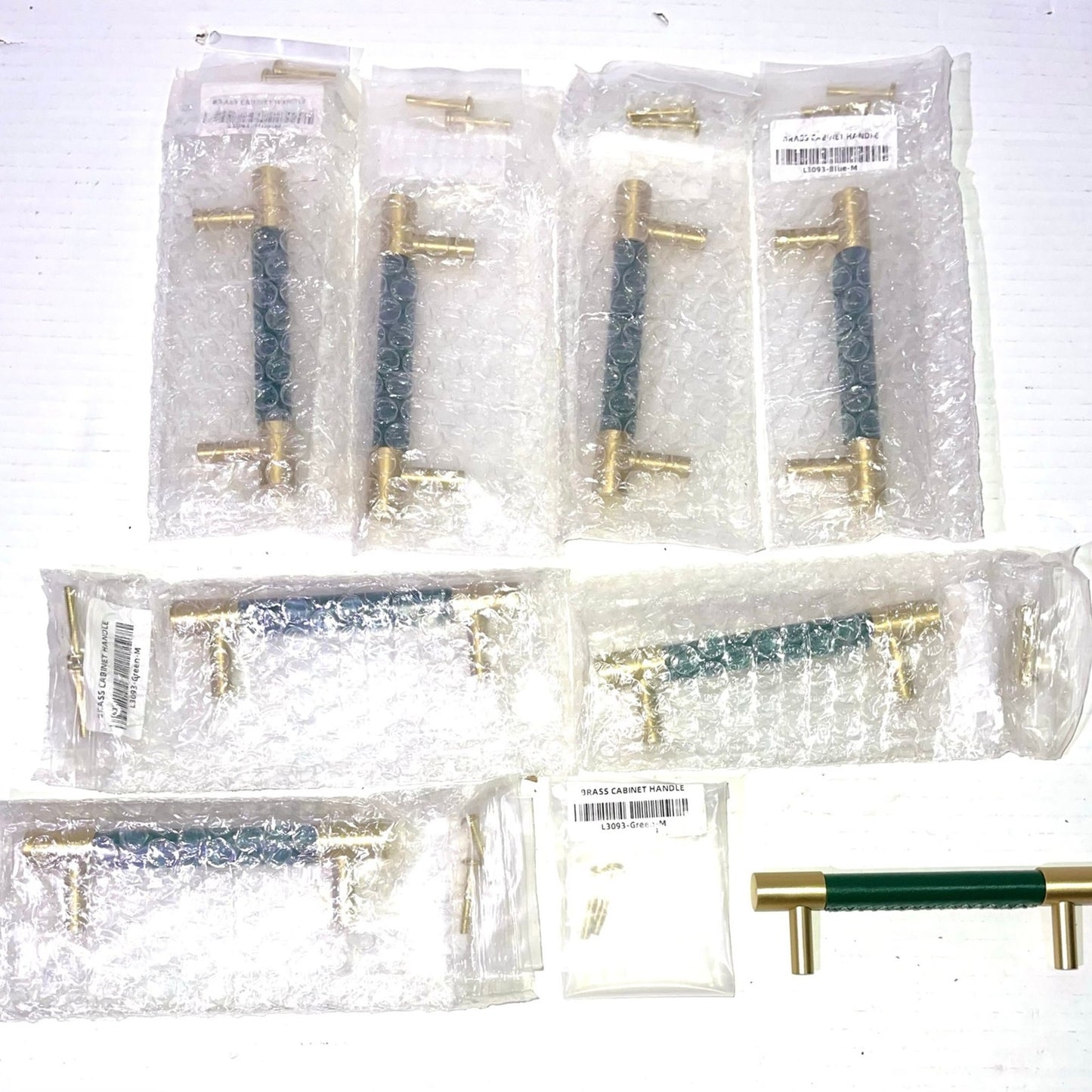 8PK 5” Barn Door Handle Sliding Door Pull Handle High Performance Handle Cabinet Door Drawer Kitchen Knobs Bathroom Heavy Duty Hardware Handle, Green