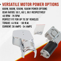 Tarp Motor Dump Truck Tarp Systems Chrome Cover 900W 90:1 12VDC / 43 AMPS / 50 R