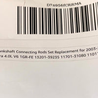 13401-31011 Crankshaft Connecting Rods Set For Toyota Tacoma 4Runner FJ Cruiser Tundra 2003-2015 4.0L V6 1GR-FE 13201-39235 11701-31080 11011-31040 13041-31090