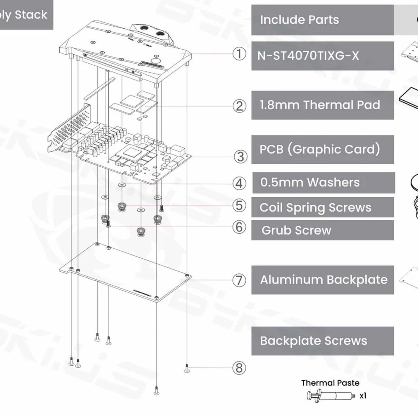 BYKSKI FULL COVERAGE GPU WATER BLOCK & BACKPLATE FOR ZOTAC GAMING GEFORCE 4070TI