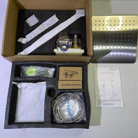 SR SUN RISE Shower Faucet Set Bathroom Square Rain Shower Head with Handheld Spray Wall Mounted Rainfall Shower Fixtures Brushed Nickel Shower Faucet Trim Repair Kits (Contain Shower Valve)