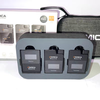 COMICA BoomX-D2 Wireless Lavalier Microphone, 2.4G Dual Lapel Mic with 2 Transmitters, Noise Cancellation, 656ft Range, with iPhone, Android, Camera, for YouTube Video Recording Streaming