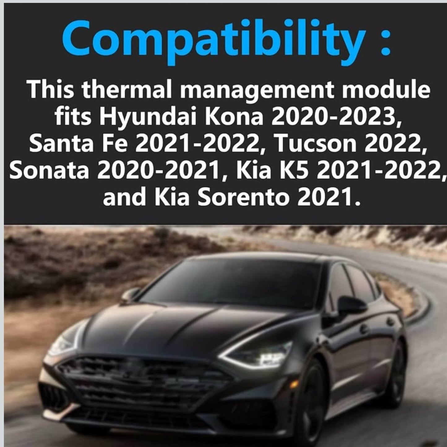 Thermal Management Module 25600-2M810 256002M810 for Hyundai Kona 2020-2022 Santa Fe 2021-2022 Tucson 2022 Sonata 2020-2021 Kia K5 2021-2022 Sorento 2021 Engine Thermostat Replacement