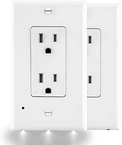 Decor LED Lighted - Night Light Wall Outlet Cover with LED lights No Wire or Battery Needed (Home)