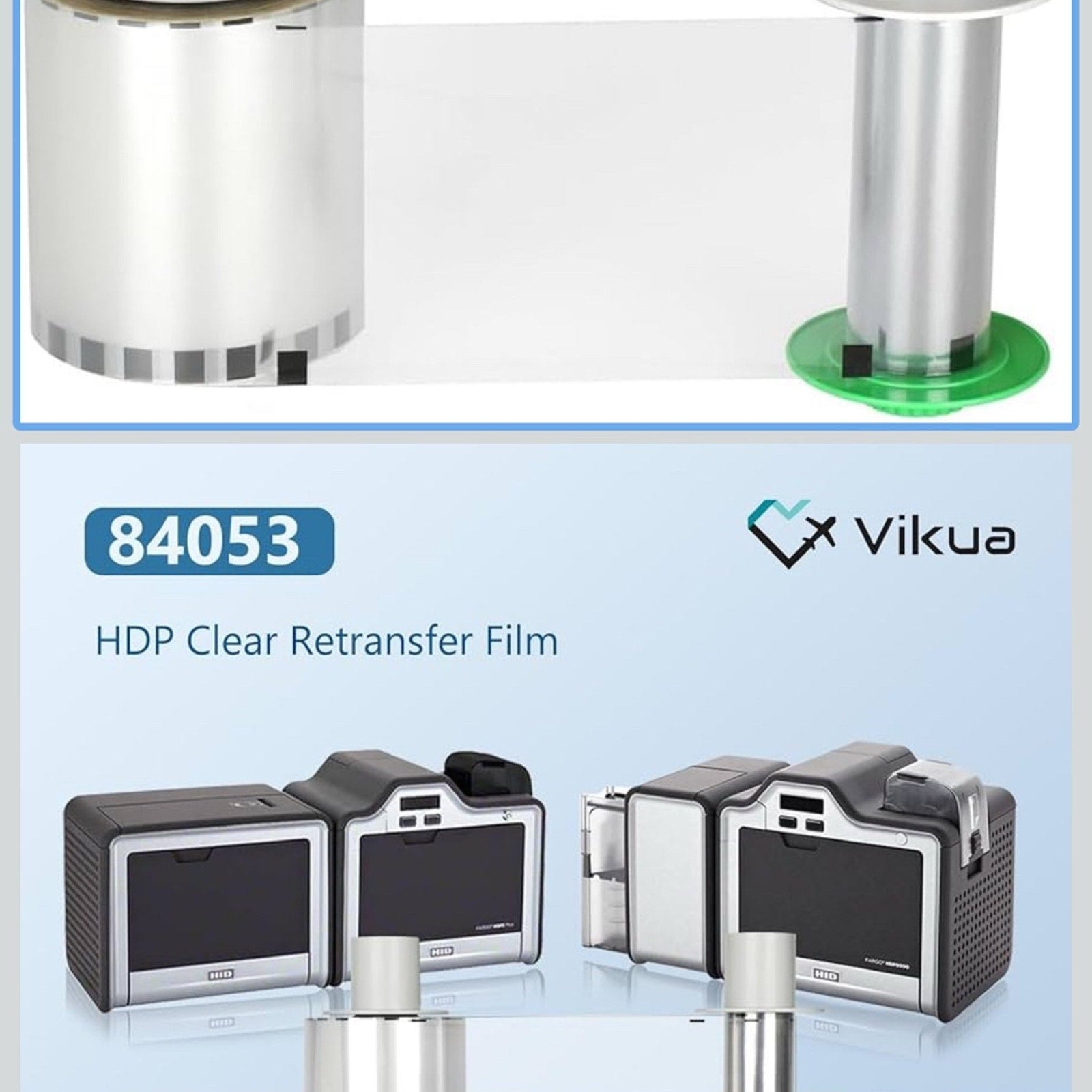 84053 HDP Retransfer Film, 84053 Clear Transfer Film, Replacement for Fargo 84053 Film for Fargo HDP5000 / HDPii, Yields 1500 Prints