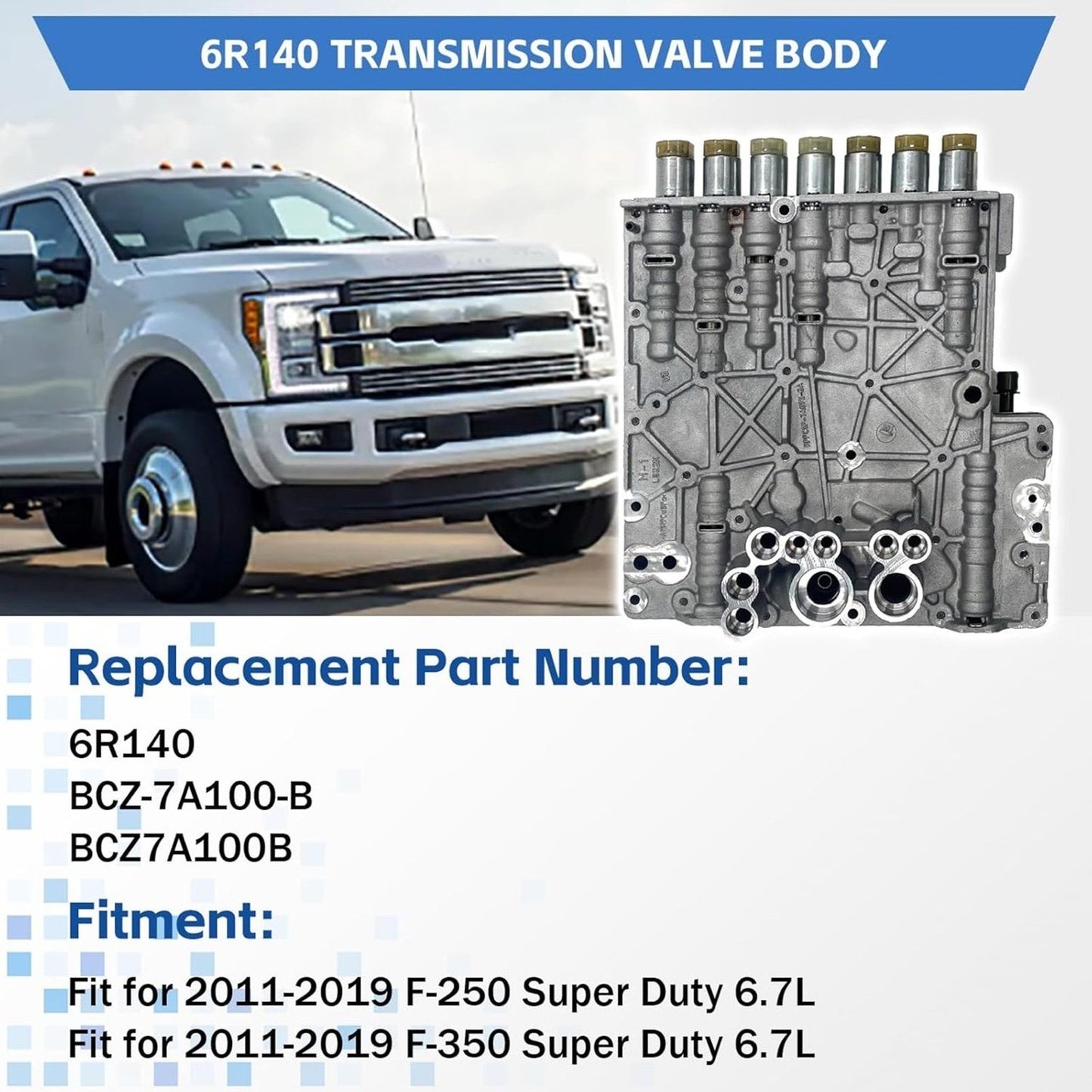 6R140 Transmission Valve Body for 2011-2019 Ford F250 F350 F450 F550 Super Duty Truck 6.7L Powerstroke #BCZ-7A100-B
