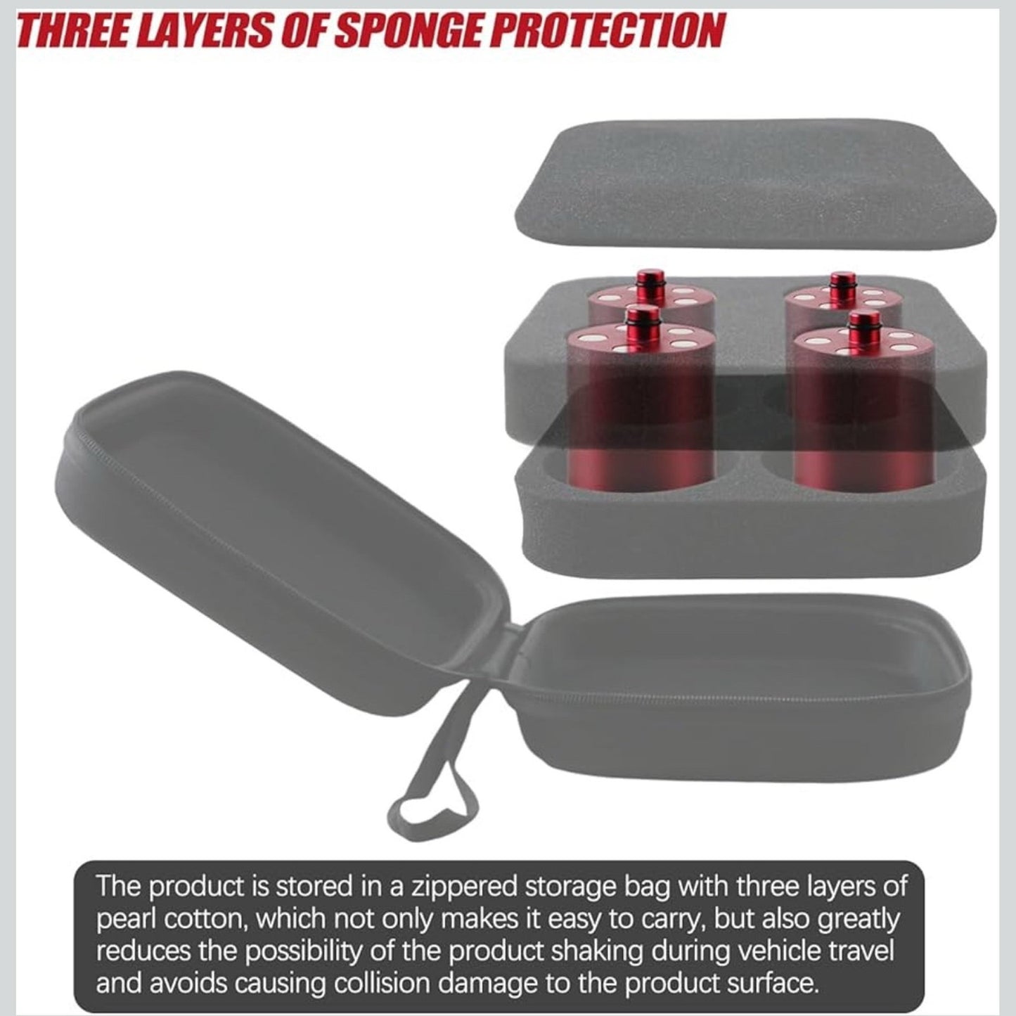 Jack Puck for Rivan R1s R1t Lifting Jack Pads for Rivian R1t R1s Floor Jack Lifting Magnetic Jack Puck for R1S/R1T 4PK Zippered Case 4 Gen - Red