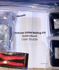 Muzata 15-20FT Modular Black Cable Railing Kit 36” 4 Level Post Kit Complete Set Cable Railing System For Decks Length Adjustable Easy DIY With Paper User Guide (No Handrail) RWS2 BH4S