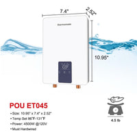 ThermoMate Tankless Water Heater Electric for Single Faucet, 4500W 120V Small Po