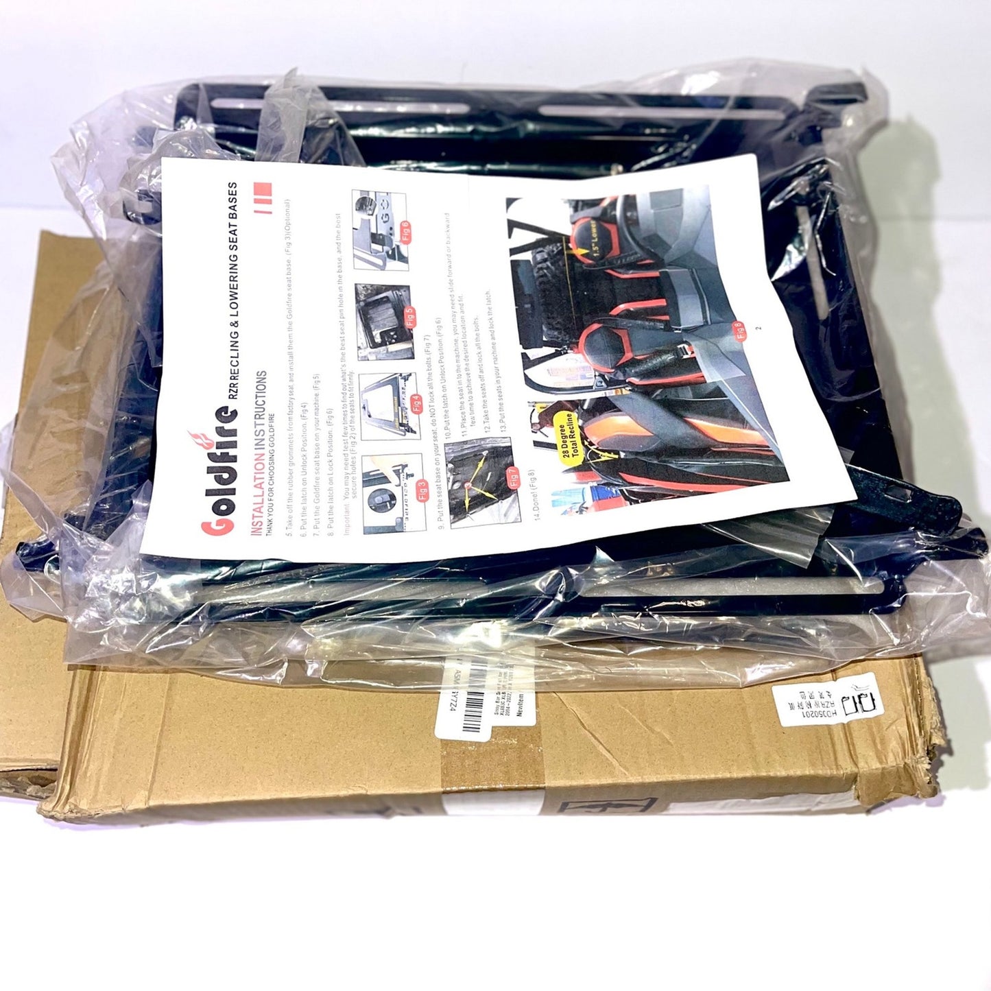 Goldfire RZR Seat ,Universal RZR Seat Lowering Base 1.5" Recline Seat Drop Brackets Mounts for Polaris RZR 800 / 900 / S 1000 / XP 1000 / XP Turbo /General Models