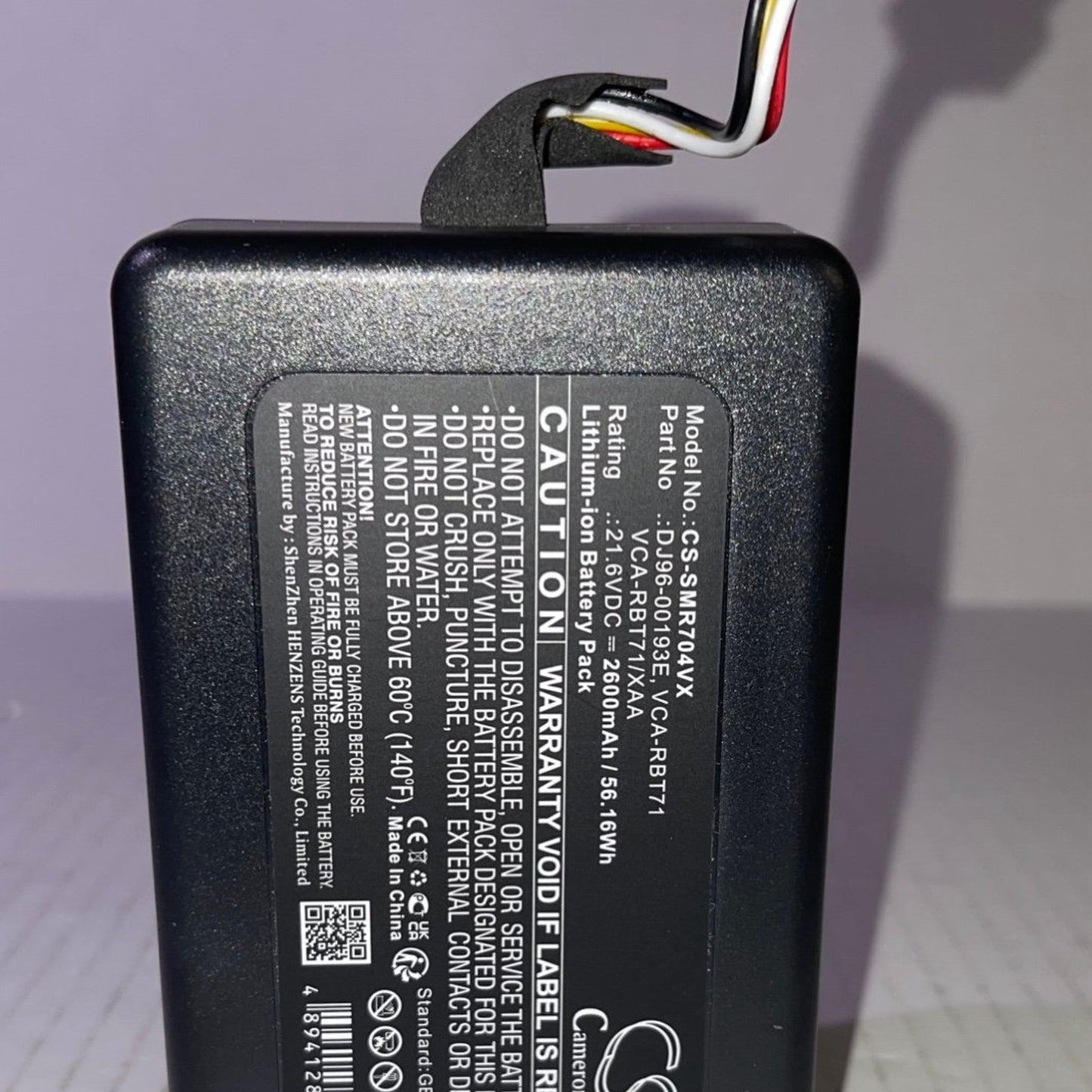 2600mAh / 56.16Wh Replacement Battery for Samsung DJ96-00193E, VCA-RBT71, PowerBo