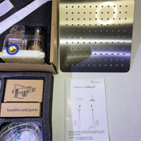 SR SUN RISE Shower Faucet Set Bathroom Square Rain Shower Head with Handheld Spray Wall Mounted Rainfall Shower Fixtures Brushed Nickel Shower Faucet Trim Repair Kits (Contain Shower Valve)