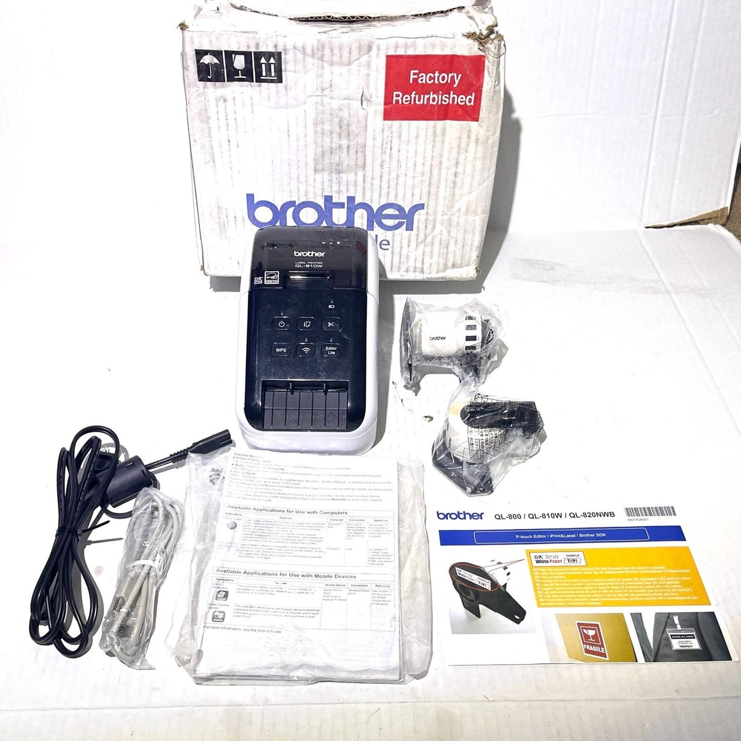 Brother Ultra-Fast Label Printer Wireless Networking White RQL-810W- (QL-810W)