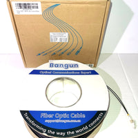 Armored Fiber Optic Cable OM3 Fiber LC to LC Outdoor 10GB/Gi 800ft (245 Meters) Multimode Fiber Patch Cable Duplex 50/125 with Pulling Eye Kit Installed on one end, Black