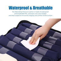 Alternating Pressure Seat Cushion for Wheelchairs with 24 Hour Air Pump Self Inflating Air Cell Cushion Pad for Pressure Relief Ulcer & Bed Sore Prevention Relieve Coccyx Tailbone Pain