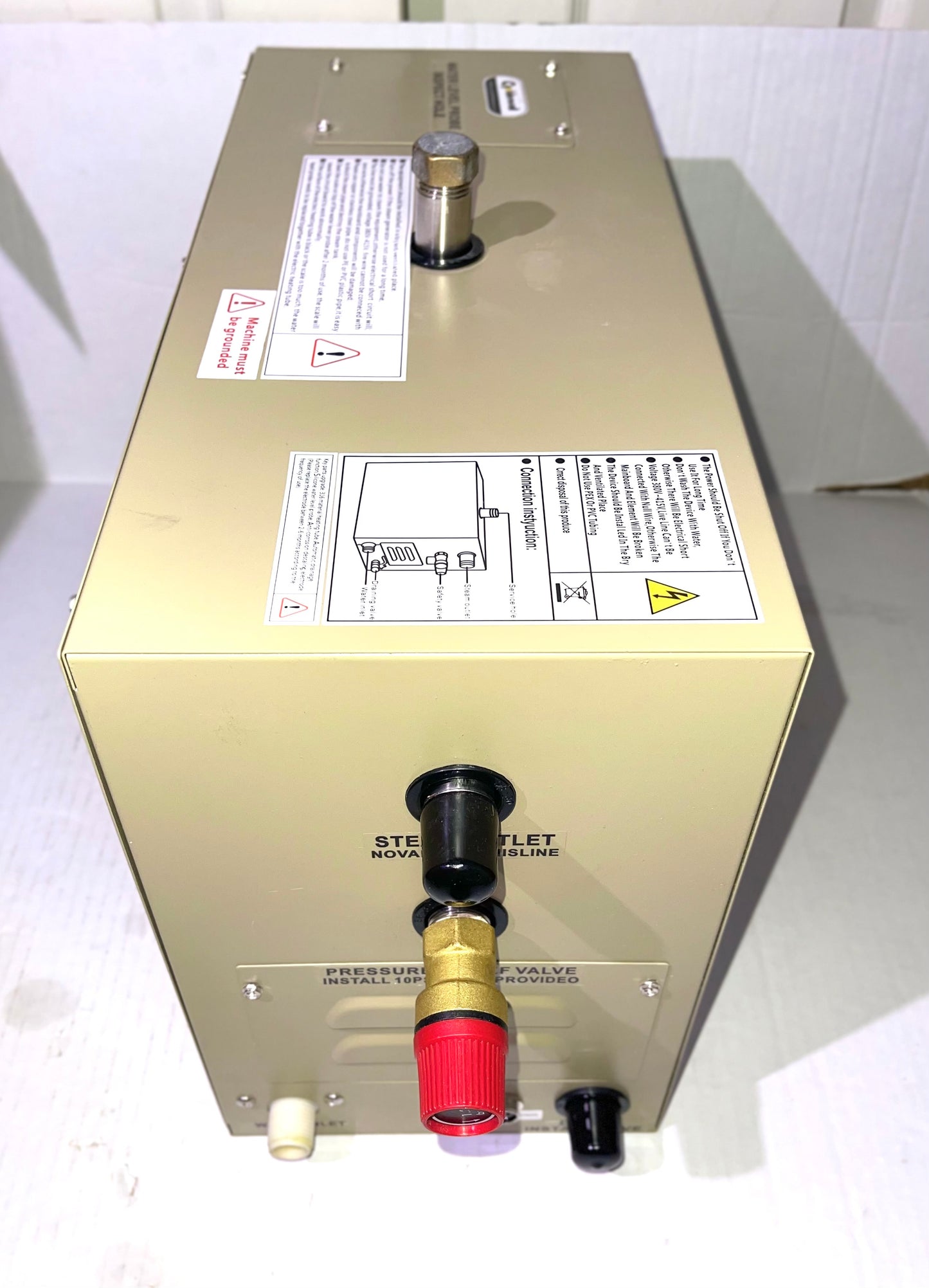 CGOLDENWALL 6KW Commercial Self-Draining Steam Generator Shower System Home Steam Bath Spa Generator 30 min to 12 Hours with Auto Drain 95-131℉ for Suitable Space Heating 6 m³/212 Cubic feet (6KW)