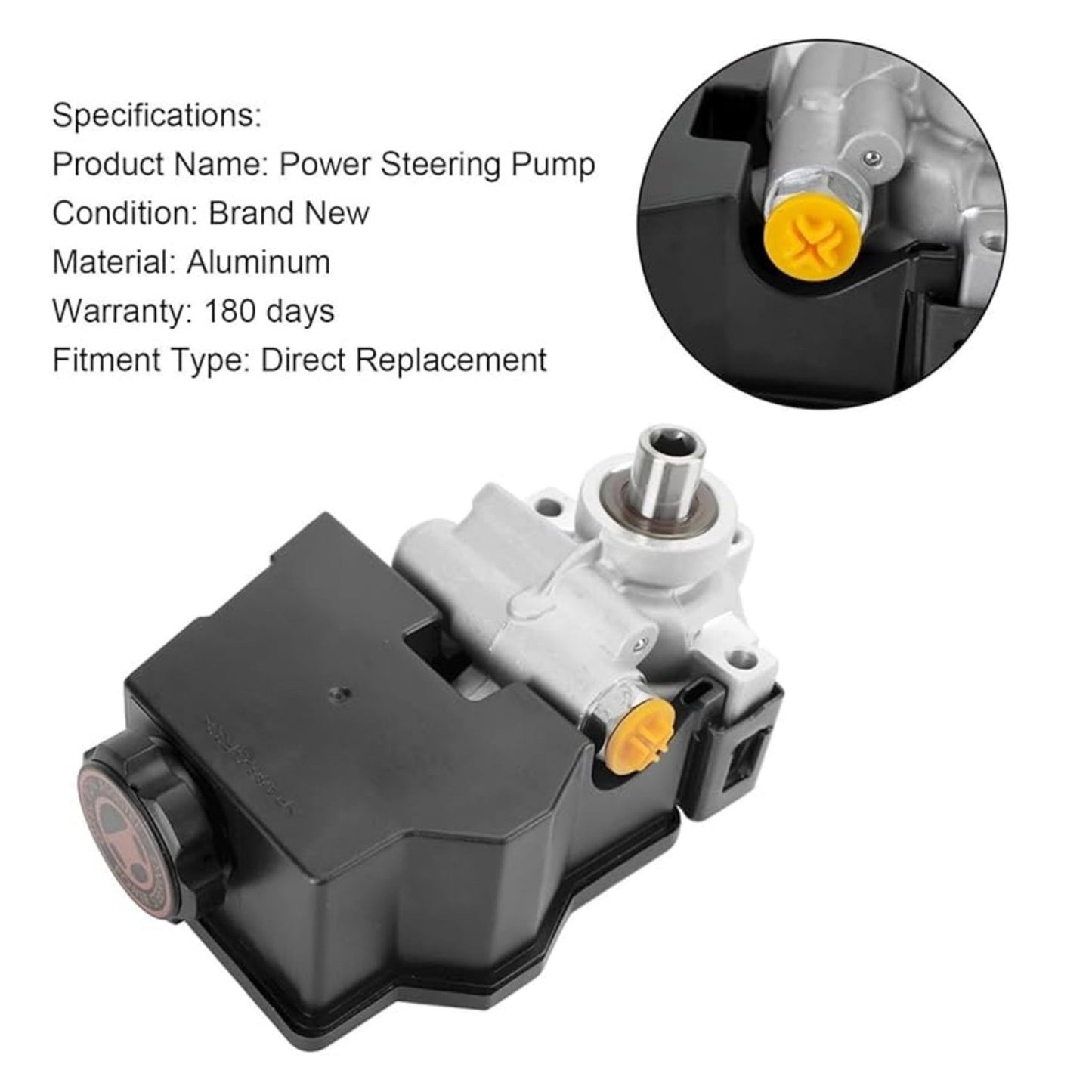 Power Steering Pump W/Reservoir for Chevrolet Camaro 1998-2002 C202-A019-A 734-77119 2069849F 26068934 26068936 20-69849 Replacement Steering Pump kit